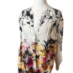 Soft Surroundings Champ De Fleurs Shirt Womens L Multi Color Floral Pleated Photo 2