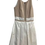 Gianni Bini , Ivory & Tan dress, Sz 0, Party, 1/2 exposed zipper in front Photo 0