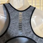 Zobha  Heather Gray Cut Out Racerback Sports Bra Large Photo 8