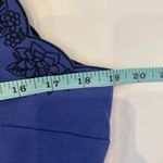 Francesca’s Mi Ami Blue Embroidered Midi Dress NWT Sz L Fit & Flare Stretch Size L Photo 12