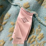 Oilily Vintage Green Blue Textured Double Zipper Knit Cardigan Bomber Jacket L Size L Photo 5