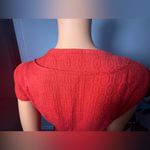 Carolina Herrera  Red Textured Midi Dress Photo 3