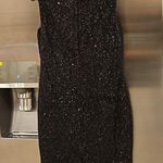 St. John ππ Sequin Tweed Knit Sleeveless Shift Dress Black Gold Metallic 10 NWOT Photo 4