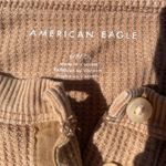 American Eagle  Size Small Waffle Knit Henley Shirt Thermal Fall Brown Tan Photo 3