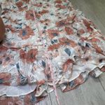 Rebecca Taylor  silk mini floral bridal ruffle cinched‎ dress balloon sleeve 12 Photo 5