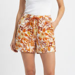 C&C California  Orange Women's linen Shorts size large Photo 0