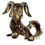 Vintage Multicolored Rhinestones Gold Tone Puppy Dog Lapel Pin Brooch Photo 7
