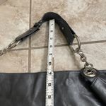 Kate Landry Black cowhide EUC Leather Hobo Shoulder Bag Silver Buckle Photo 2