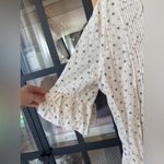 Storia  mini dress tie front bows beige airy flax ditsy floral block print tiered Photo 7