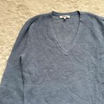 Madewell Sweater Alpaca-Blend Deep V-Neck Long Sleeve Hthr Blue Jeans M Photo 5