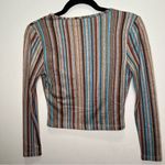 Princess Polly  y2k Multicolor Striped V-Neck Top size 8 long sleeve Photo 7
