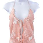 For Love & Lemons Beckett Lace Sheer Butterfly Sequin Bodysuit Maxi Dress Pink Photo 6