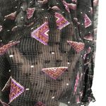 Ba&sh NEW  Cathel Sheer Geometric Printed Blouse in Carbone Women's Size Medium Photo 10