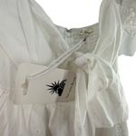 Here Comes the Sun NEW/NWT  White Cotton Eyelet Off-Shoulder Mini Dress Size XS Photo 4
