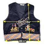 Vintage VJ Woman Vest Women 2X Navy Blue Embroidery Corduroy Vest Academia Retro Size XXL Photo 5