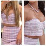 ZARA NWT  Tweed Bustier Crop Top Bloggers Favorite Pink Purple Plaid Size Small Photo 1