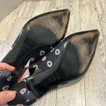 Bettye Muller  Vero Cuoio Slingback Navy Geometric Pointed Toe Kitten Heels 37 Photo 7