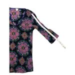 Gauzy J Crew Pink Medallion V Neck 3/4 Sleeve Gauze Cotton Tunic Swimsuit Cover Black Photo 12