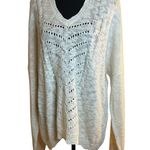 Deb 3X Cream Knit Hooded Pullover Sweater | Rare Vintage Plus Size 100% Acrylic Photo 8