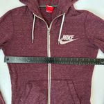 Nike  Womens Essential Vintage Full Zip Lightweight Hoodie Sweatshirt Burgundy XS Photo 2
