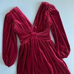 Gianni Bini NWT  Mariah V-Neck Burgundy Velvet A-Line Dress Photo 5