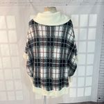 Talbots  Multicolor Plaid Lapel Collar Knit Poncho Sweater Size Small Photo 4