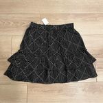J.Crew NWT  Ruffle Tiered Mini Skirt Polka Dot Metallic Stripe Pull On Size S Photo 1
