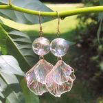 Boutique Korean Vintage Mermaid Bubbles Shell Clear Drop Earrings Photo 0