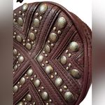 Rebecca Minkoff  Bianca studded round leather canteen crossbody bag burgundy NWT Photo 1