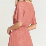 Show Me Your Mumu Anastasia Dress Large Pink Polka Dot Tie Waist Flounce Skater Photo 2