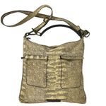 Plinio Visona Snakeskin Print Italian Leather Cream Crossbody Purse Bag Photo 7