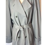 Talbots  Coat Women 10 Gray Double Breasted Belted Trench Jacket Outerwear Preppy Photo 7