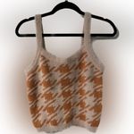 Blu Pepper Brand Boutique Fuzzy Pastel Crop Top Houndstooth Pattern Size Medium Photo 2