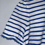 Boden White Blue Stripe Ricrac Trim Short Sleeve T Photo 4
