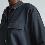 Everlane  The Washable Silk Relaxed Shirt Button Down Black Blouse NWT Size‎ 0 Photo 2