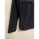 Starter  Standard Fleece Pullover Jacket Women Large Black Snap Collar Pockets Photo 3