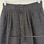 Vtg 80's Tweed Trousers Size 9/10 Speckled Plaid Pleated High Waist Wool Black Photo 1