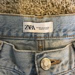 ZARA Light Wash Wide Leg High Waisted Ripped Jeans Photo 7