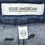 Good American Good American Denim Shorts Womens Size 12/31 Dark Wash Frayed Hem Photo 3