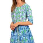 Gretchen Scott  Designs Blue and Green Long Sleeve Dress Photo 0