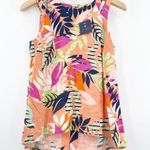 Kaari Blue 100% Linen Cutout Shoulder Tank Top Bright Floral SZ Extra Small NWT Photo 0
