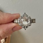 Huge Statement Round Cut Edwardian Ring “Cymbeline” Crystal Clear Silver Cocktail Jewelry Photo 10