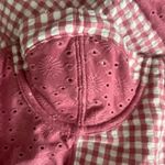 Urban Outfitters  Pink Gingham‎ Eyelet Sides Shoulder Tie Mini Dress Size Large Photo 5