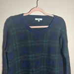 Madewell  Green Plaid Oversized Wool Blend Sweater | XS‎ Photo 3