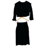 Vintage 60s Black Velvet Crop Jacket and Pencil Skirt Set by Ronbary Classic, XS Photo 10