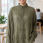 Missguided Mossy green whimsy goth‎ drapey super oversized blouse small Photo 0