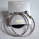Mixit NIP  Boho Statement Textured Silver Tone 2" Lever Back Post Retro Earrings Photo 0