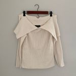 Eloquii  Cream Georgia Ribbed Off-the-Shoulder Sweater Size 18/20 Photo 2