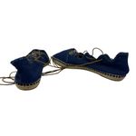 Tory Burch Sonoma Gillie Espadrille Navy Blue Canvas Lace Up Flats Size US 7 Photo 7