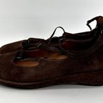 L'Amour des Pieds Benham Ballerina Flats Strappy Suede Leather Brown 7.5M Size 7.5 Photo 4